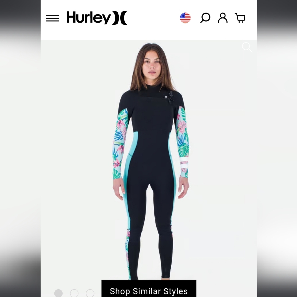 HURLEY Advantage Plus Printed 3/2mm Women Full WETSUIT Size 12